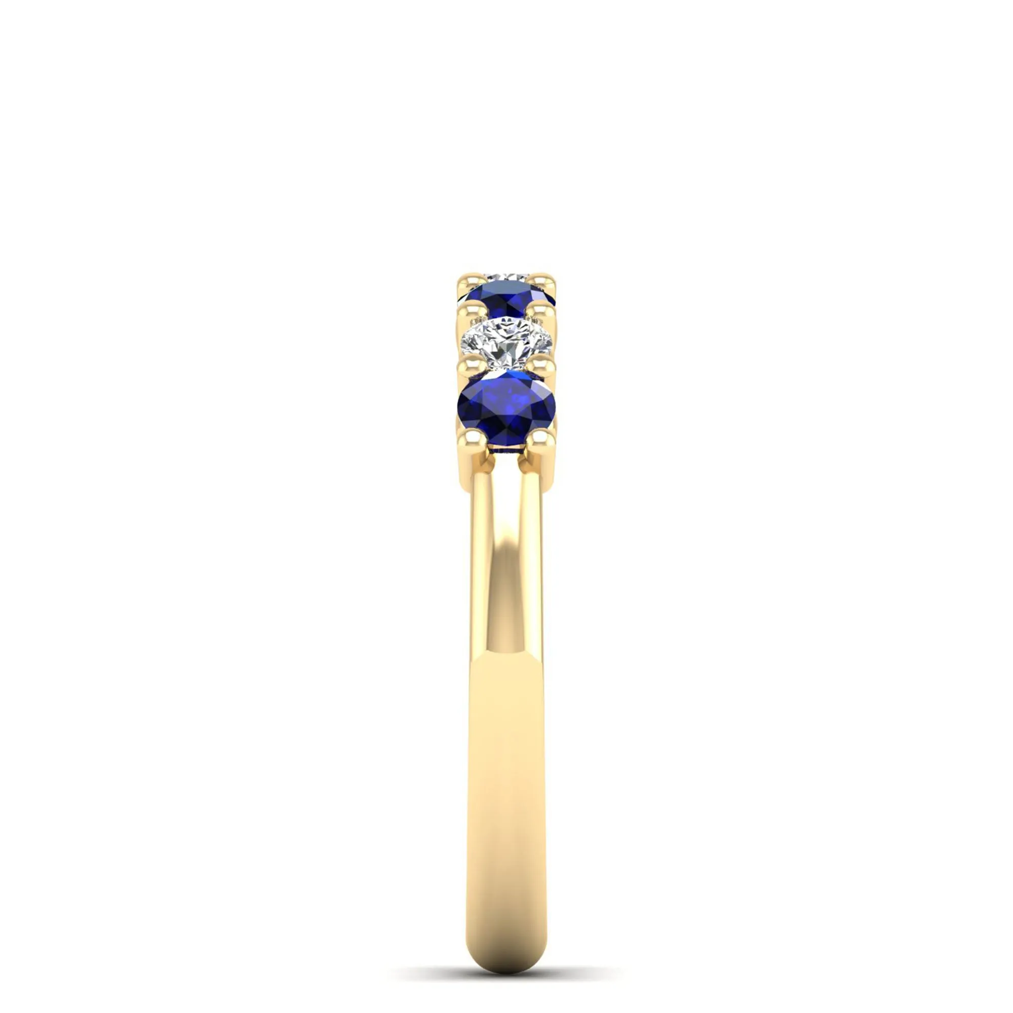 Alternating 7-Stone Classic Sapphire and Diamond Ring