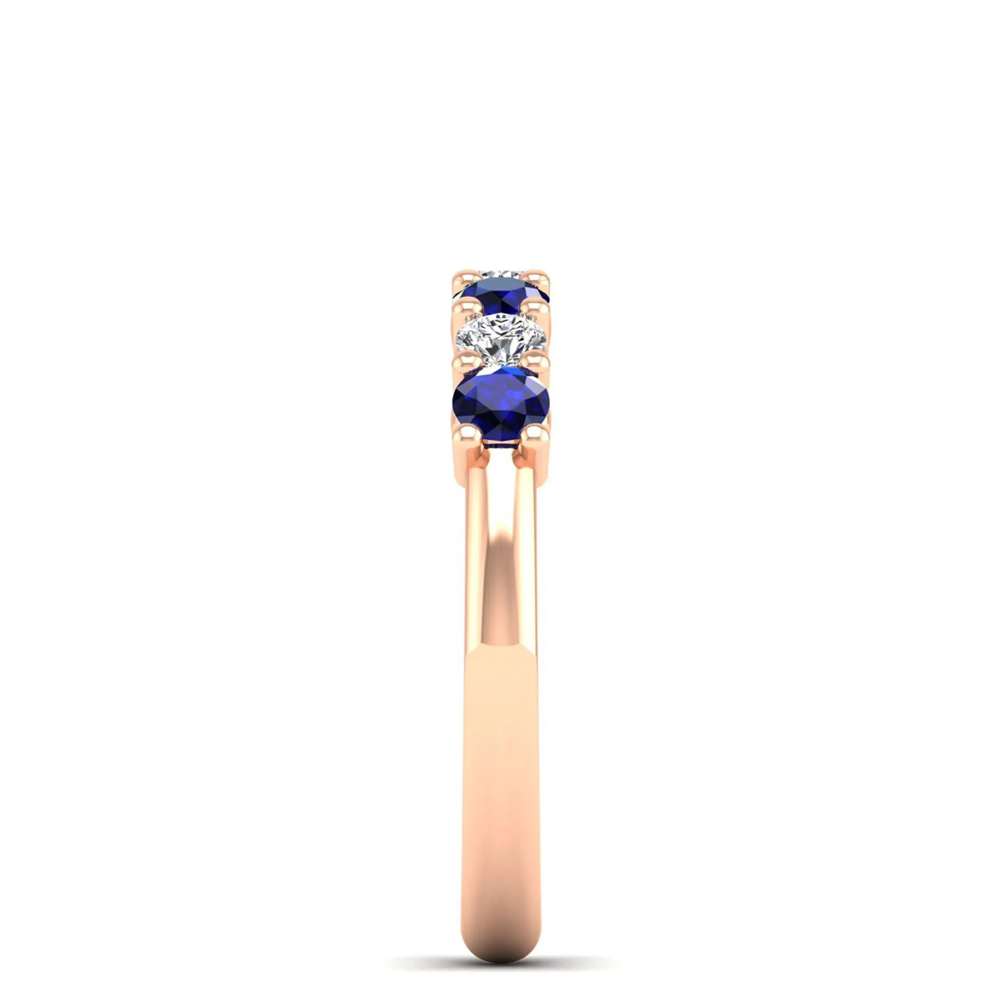 Alternating 7-Stone Classic Sapphire and Diamond Ring