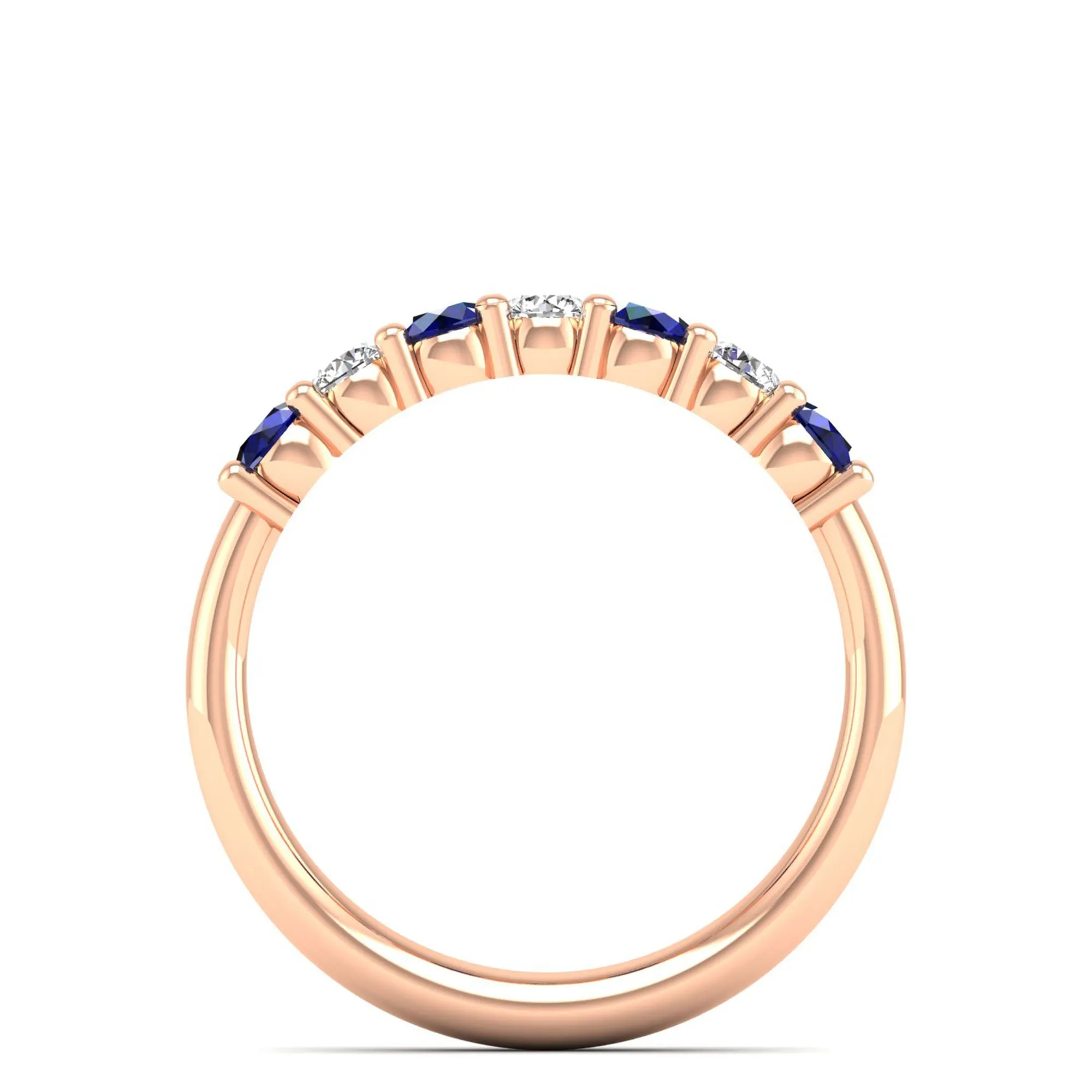 Alternating 7-Stone Classic Sapphire and Diamond Ring
