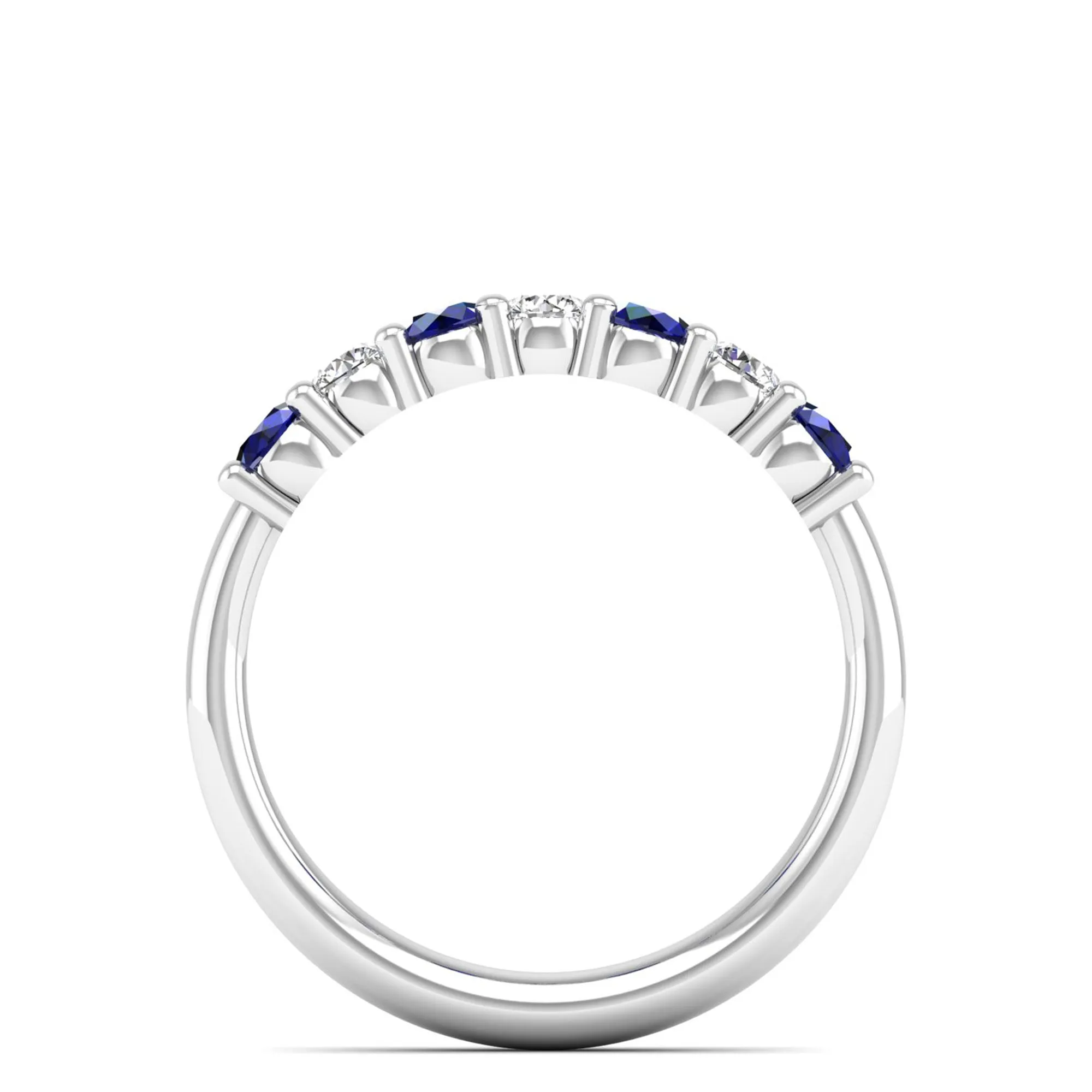 Alternating 7-Stone Classic Sapphire and Diamond Ring