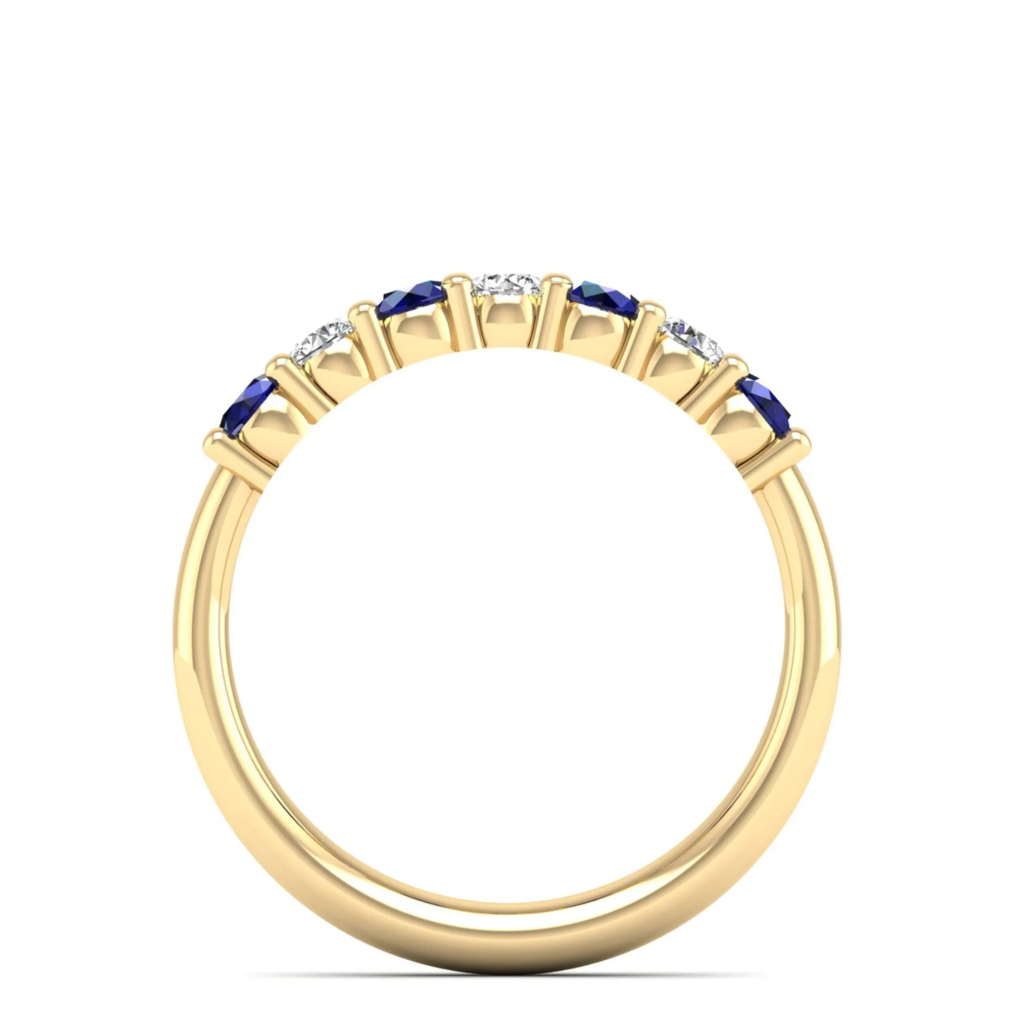 Alternating 7-Stone Classic Sapphire and Diamond Ring
