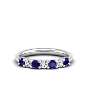 Alternating 7-Stone Classic Sapphire and Diamond Ring