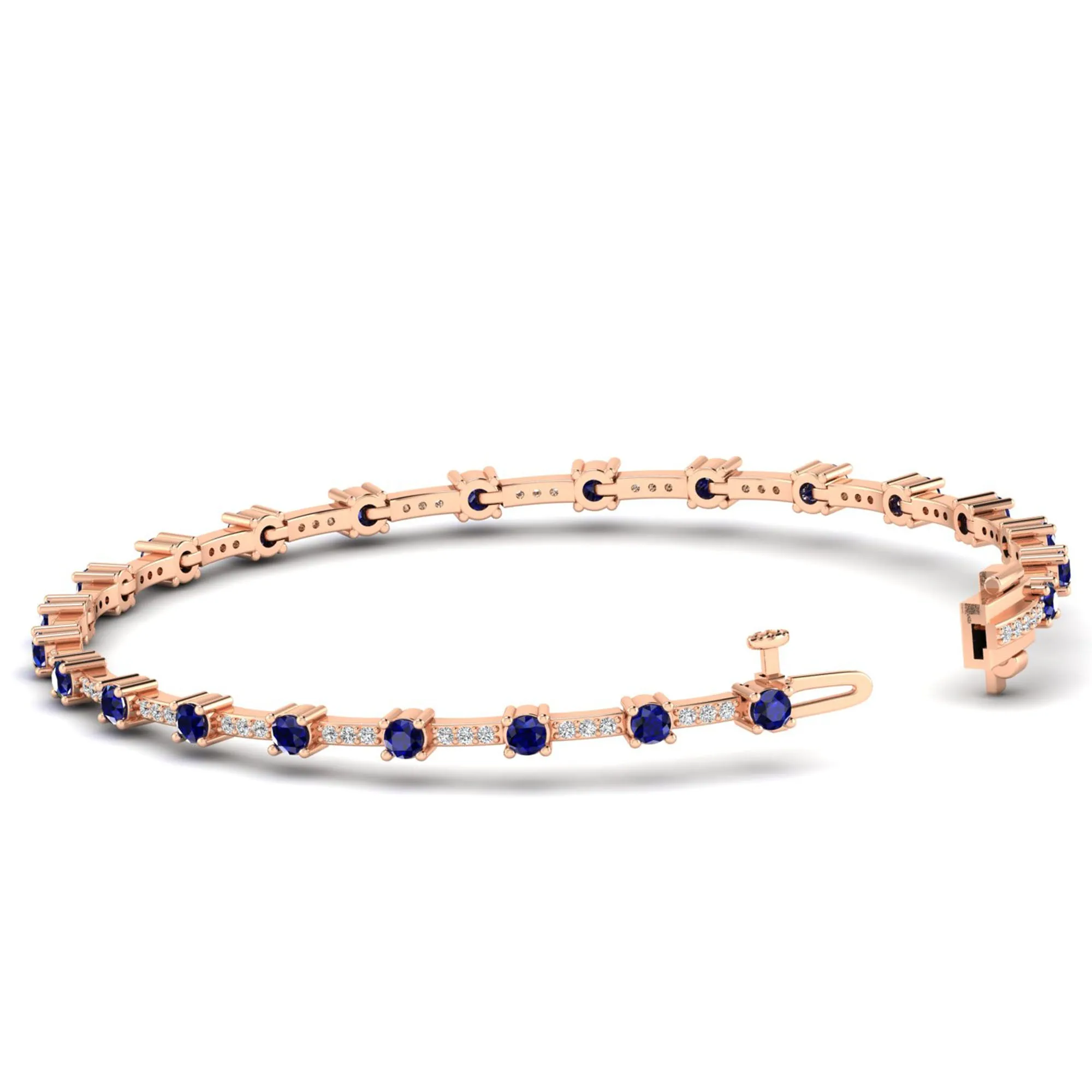 Alternating Sapphire and Diamond Bracelet