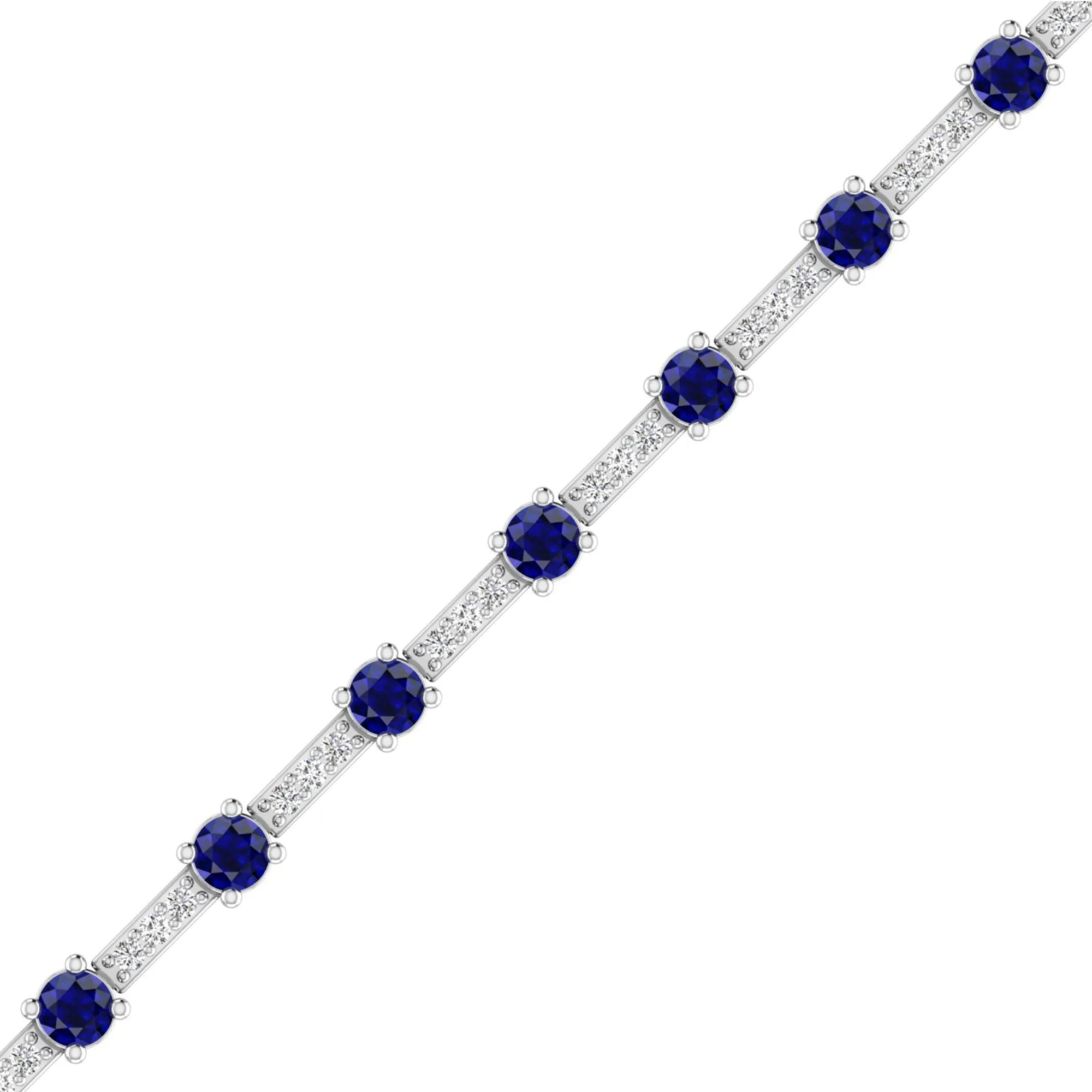 Alternating Sapphire and Diamond Bracelet
