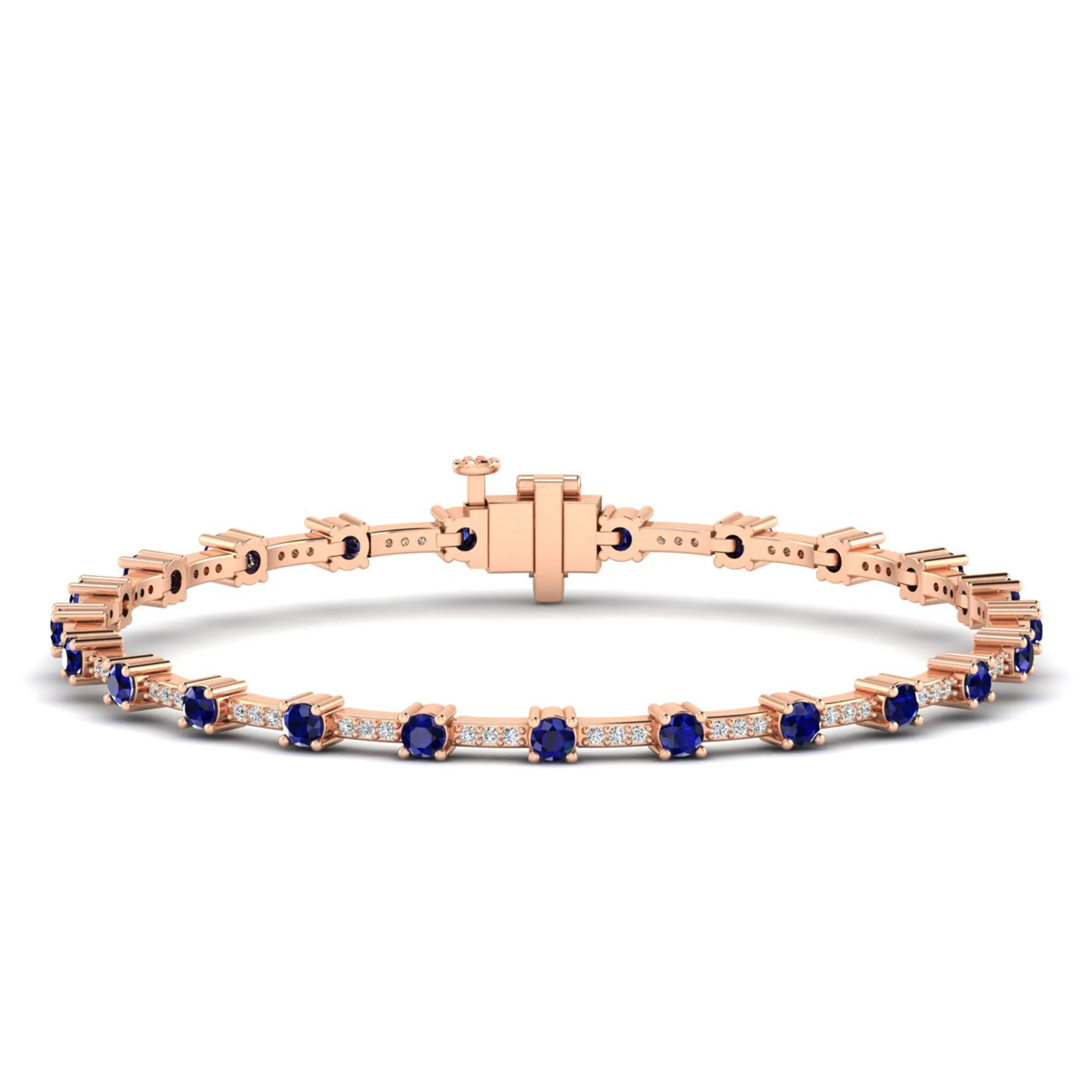 Alternating Sapphire and Diamond Bracelet