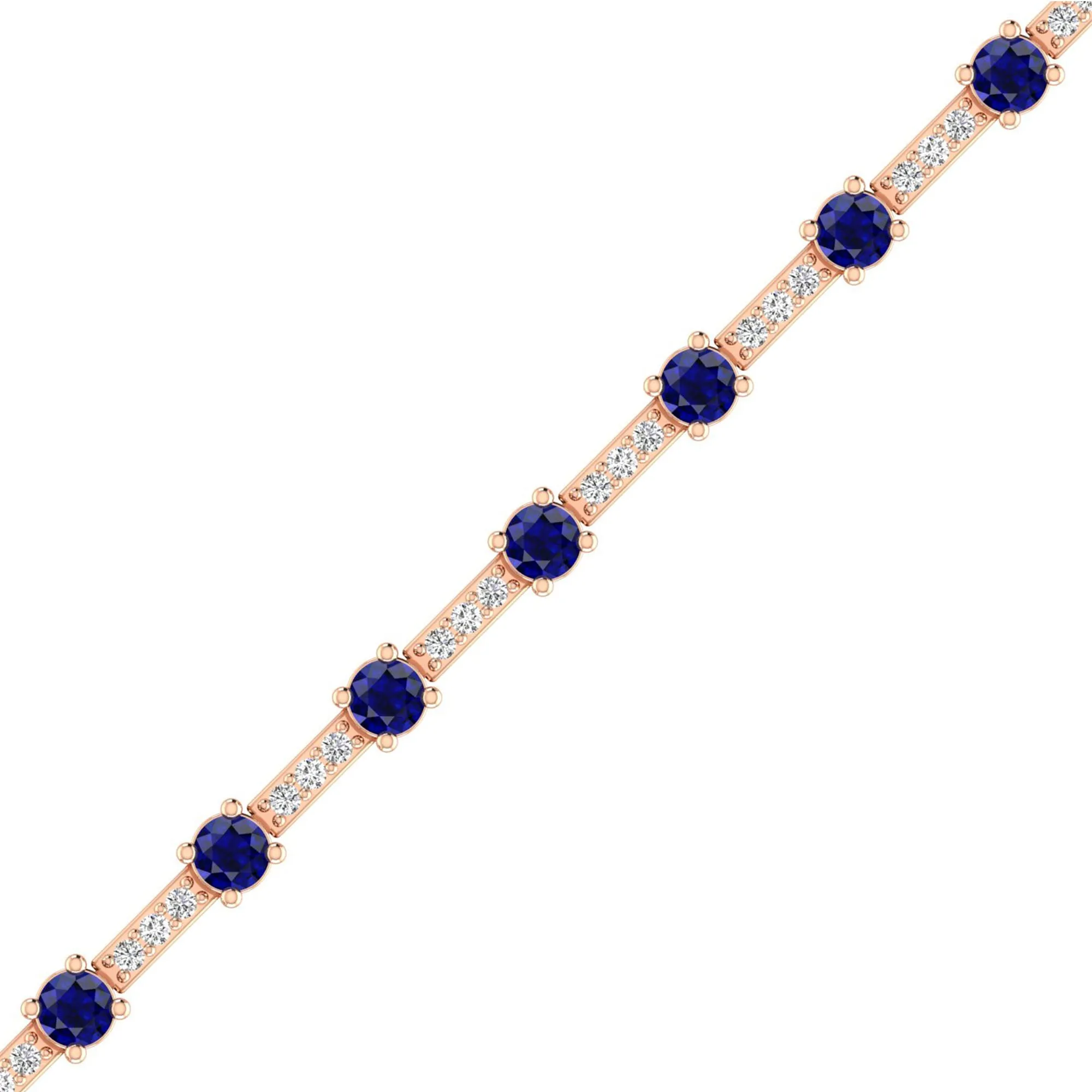 Alternating Sapphire and Diamond Bracelet
