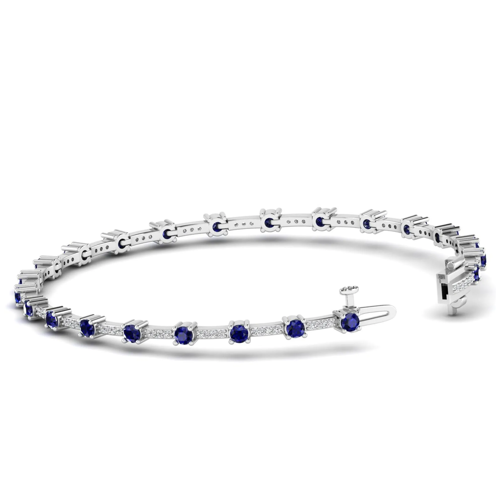 Alternating Sapphire and Diamond Bracelet