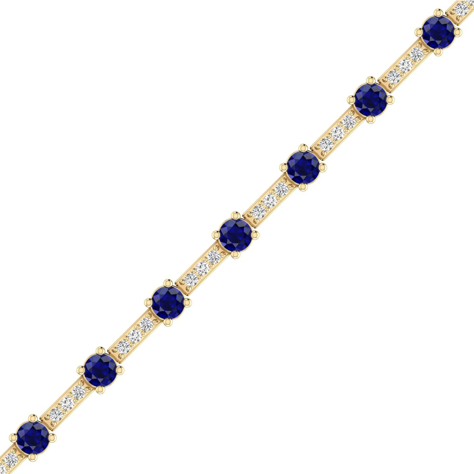 Alternating Sapphire and Diamond Bracelet