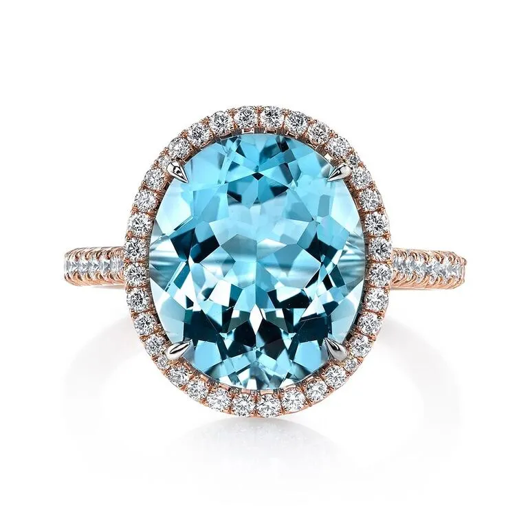 Aquamarine and Diamond Ring