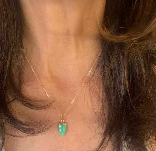 Arrowhead Green Aventurine Pendant Necklace