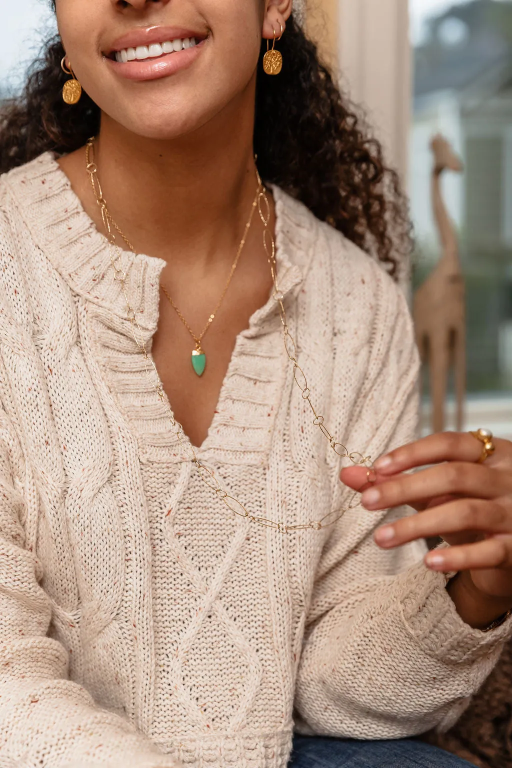 Arrowhead Green Aventurine Pendant Necklace