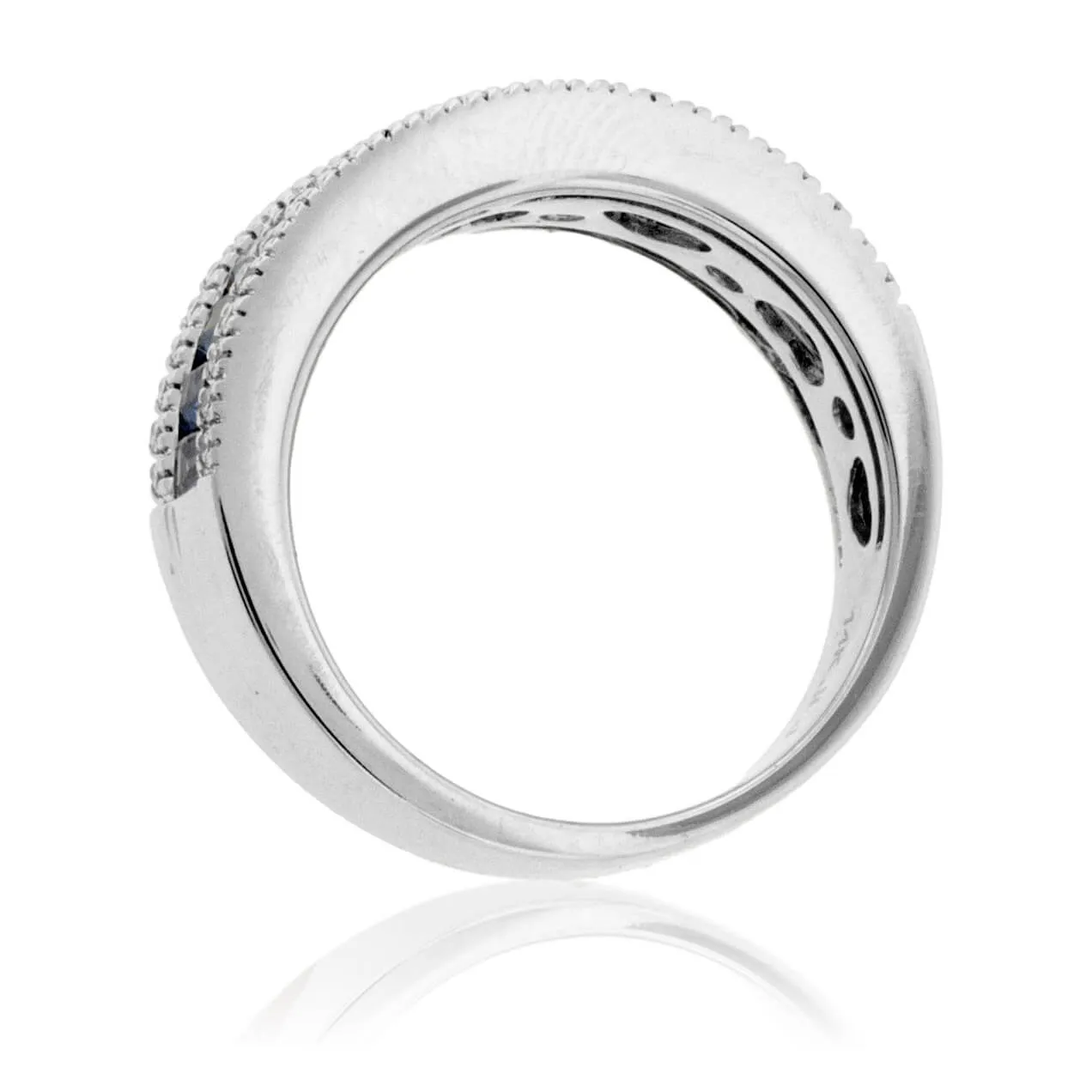 Baguette Sapphire & Diamond Lined Band