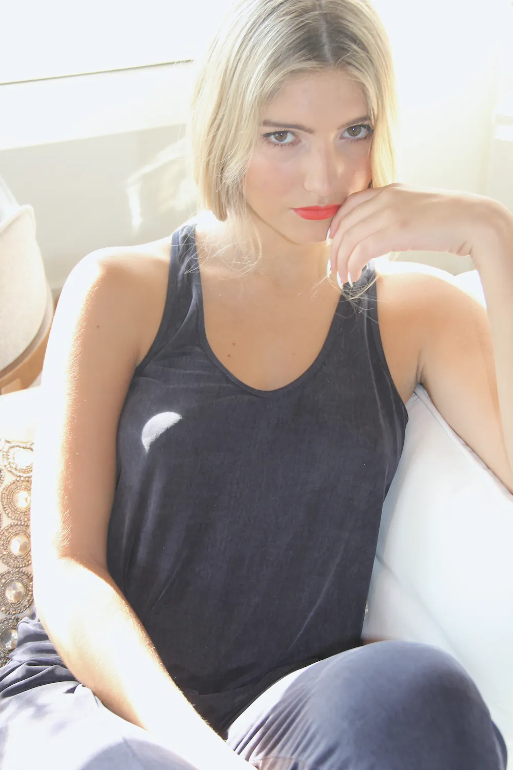 BELLA Midnight Racer Back Tank Top