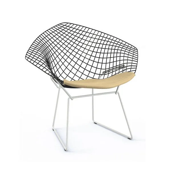 Bertoia Two-Tone Diamond Chair with Seat Cushion by Harry Bertoia for Knoll