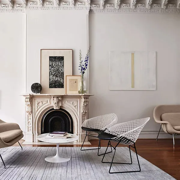 Bertoia Two-Tone Diamond Chair with Seat Cushion by Harry Bertoia for Knoll