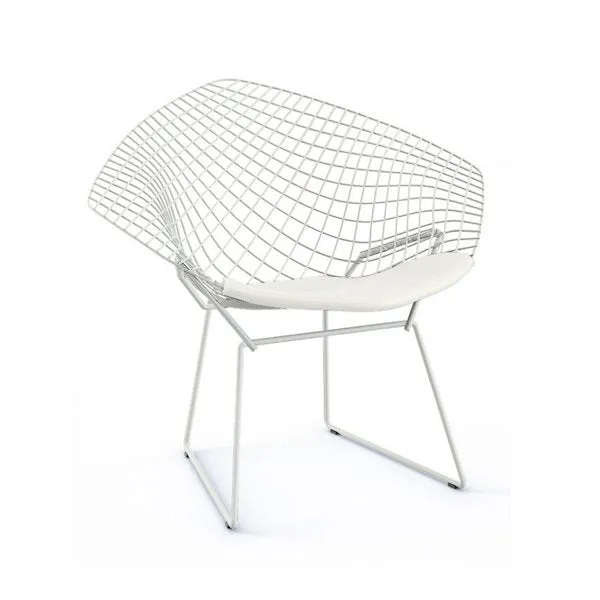 Bertoia Two-Tone Diamond Chair with Seat Cushion by Harry Bertoia for Knoll