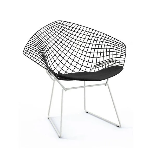 Bertoia Two-Tone Diamond Chair with Seat Cushion by Harry Bertoia for Knoll