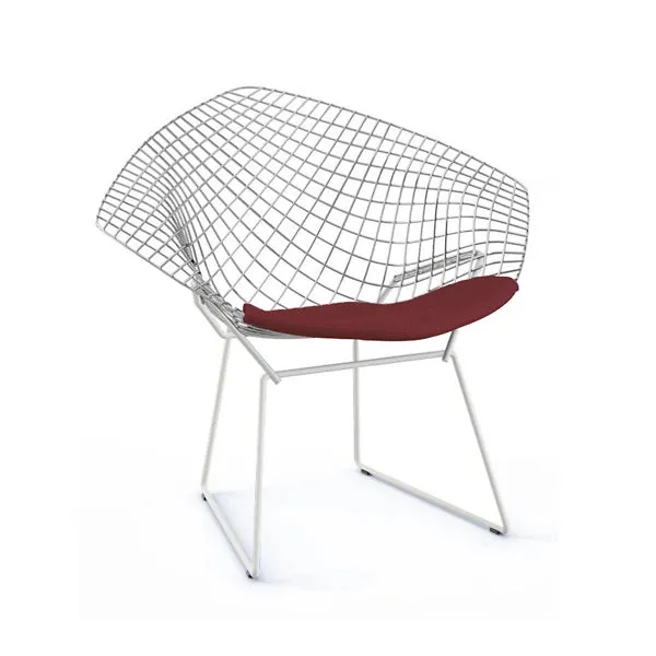 Bertoia Two-Tone Diamond Chair with Seat Cushion by Harry Bertoia for Knoll