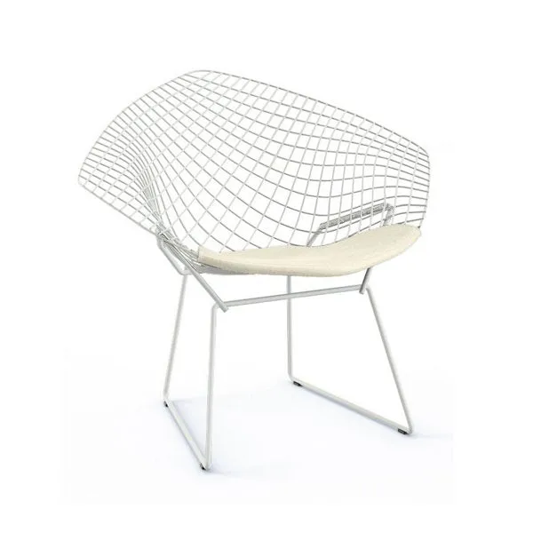 Bertoia Two-Tone Diamond Chair with Seat Cushion by Harry Bertoia for Knoll