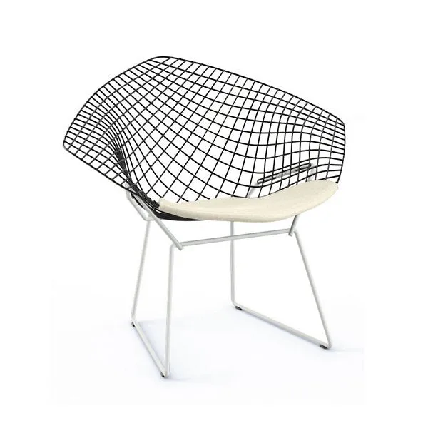 Bertoia Two-Tone Diamond Chair with Seat Cushion by Harry Bertoia for Knoll