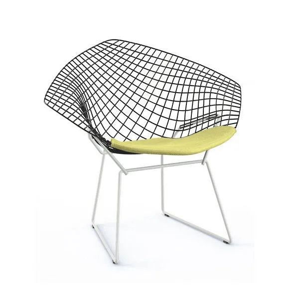 Bertoia Two-Tone Diamond Chair with Seat Cushion by Harry Bertoia for Knoll
