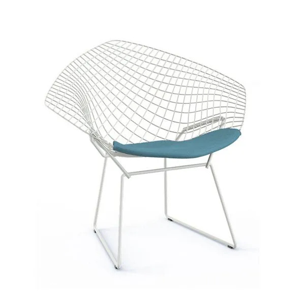 Bertoia Two-Tone Diamond Chair with Seat Cushion by Harry Bertoia for Knoll