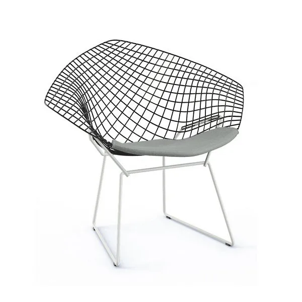 Bertoia Two-Tone Diamond Chair with Seat Cushion by Harry Bertoia for Knoll