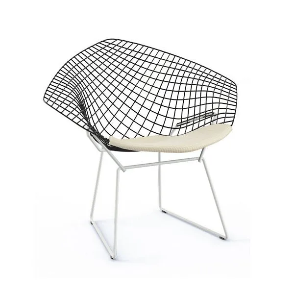 Bertoia Two-Tone Diamond Chair with Seat Cushion by Harry Bertoia for Knoll