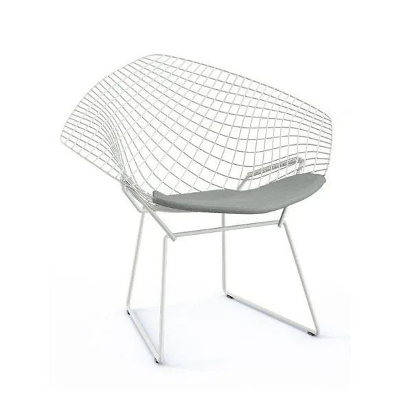 Bertoia Two-Tone Diamond Chair with Seat Cushion by Harry Bertoia for Knoll