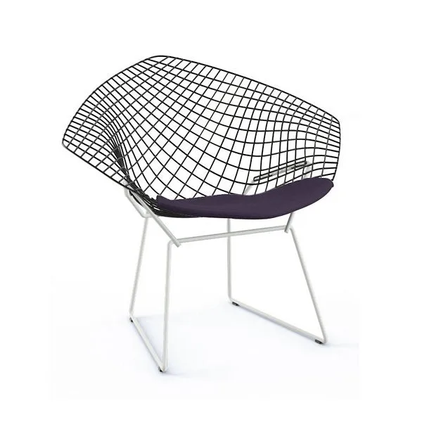 Bertoia Two-Tone Diamond Chair with Seat Cushion by Harry Bertoia for Knoll