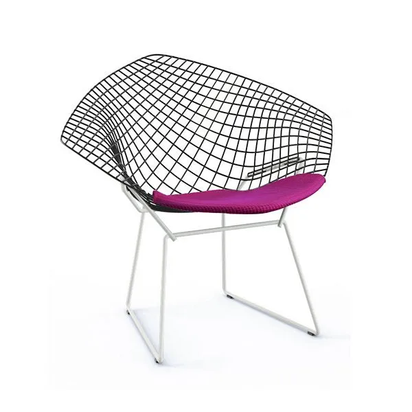 Bertoia Two-Tone Diamond Chair with Seat Cushion by Harry Bertoia for Knoll