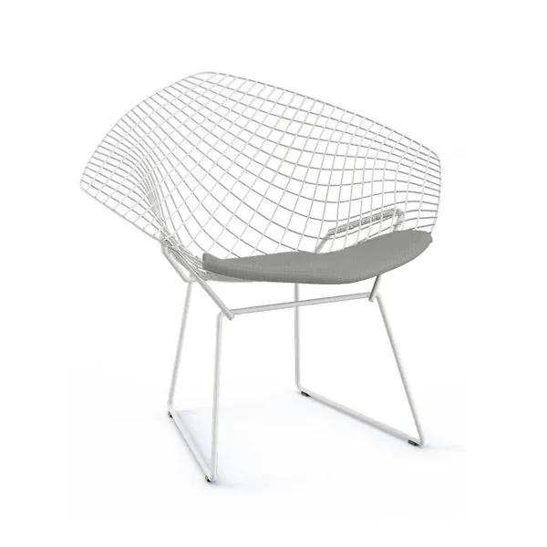 Bertoia Two-Tone Diamond Chair with Seat Cushion by Harry Bertoia for Knoll