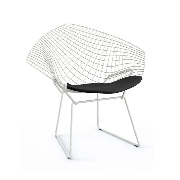 Bertoia Two-Tone Diamond Chair with Seat Cushion by Harry Bertoia for Knoll