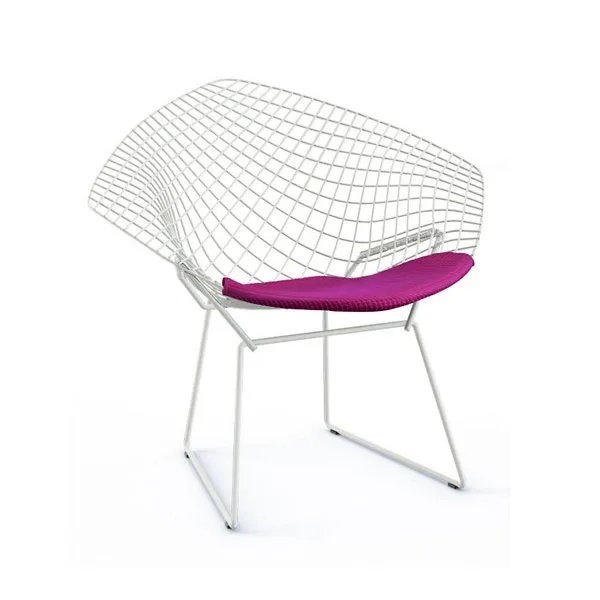 Bertoia Two-Tone Diamond Chair with Seat Cushion by Harry Bertoia for Knoll
