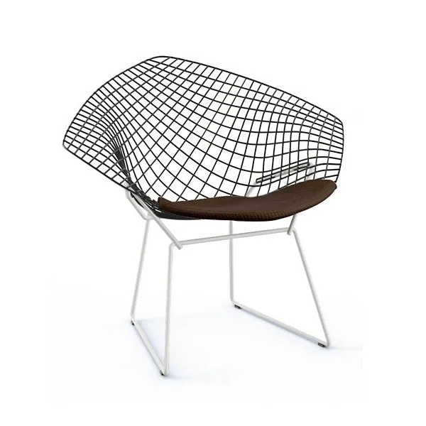 Bertoia Two-Tone Diamond Chair with Seat Cushion by Harry Bertoia for Knoll