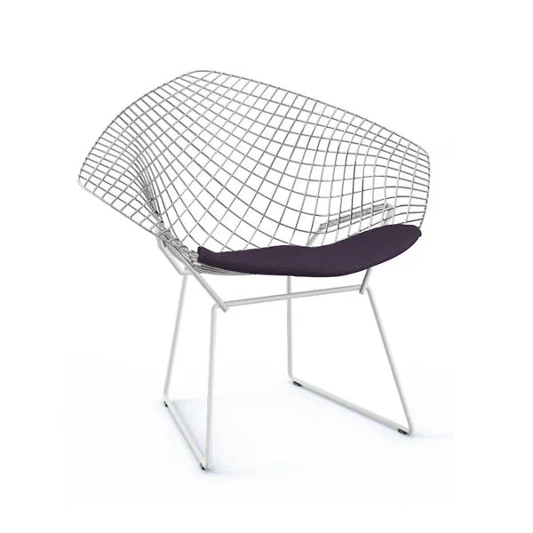 Bertoia Two-Tone Diamond Chair with Seat Cushion by Harry Bertoia for Knoll