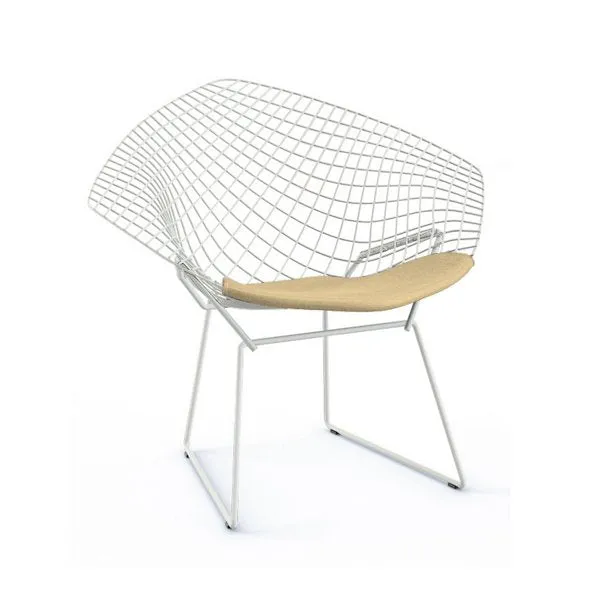 Bertoia Two-Tone Diamond Chair with Seat Cushion by Harry Bertoia for Knoll