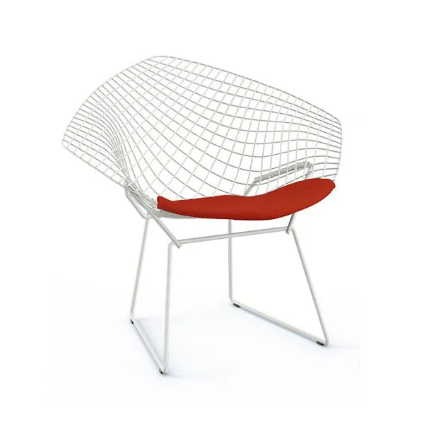 Bertoia Two-Tone Diamond Chair with Seat Cushion by Harry Bertoia for Knoll
