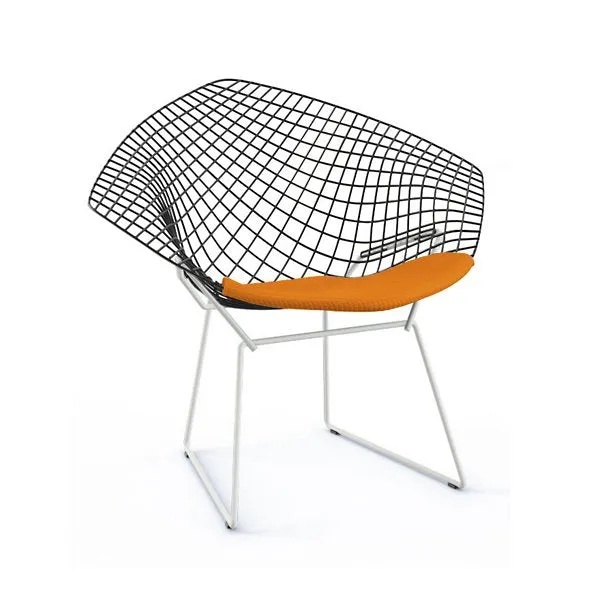 Bertoia Two-Tone Diamond Chair with Seat Cushion by Harry Bertoia for Knoll