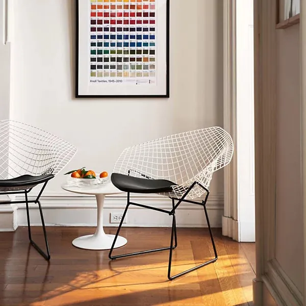 Bertoia Two-Tone Diamond Chair with Seat Cushion by Harry Bertoia for Knoll