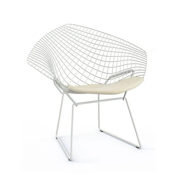 Bertoia Two-Tone Diamond Chair with Seat Cushion by Harry Bertoia for Knoll