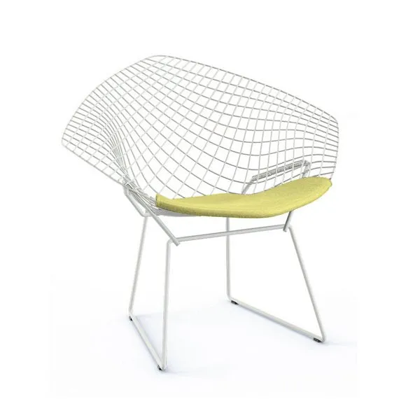 Bertoia Two-Tone Diamond Chair with Seat Cushion by Harry Bertoia for Knoll