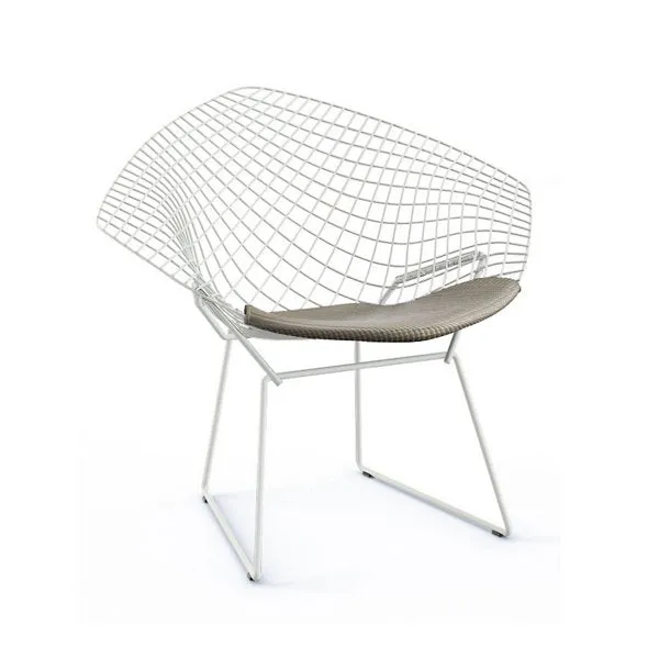 Bertoia Two-Tone Diamond Chair with Seat Cushion by Harry Bertoia for Knoll