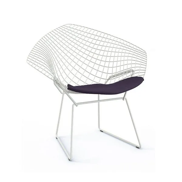Bertoia Two-Tone Diamond Chair with Seat Cushion by Harry Bertoia for Knoll