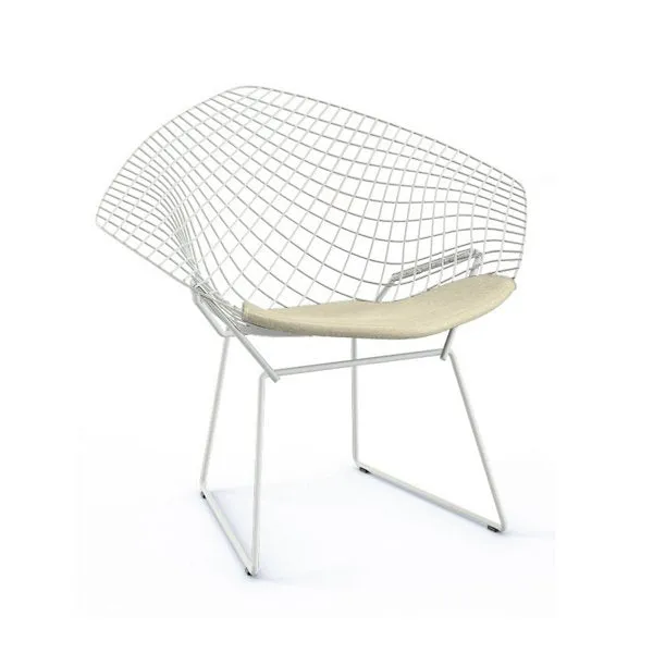 Bertoia Two-Tone Diamond Chair with Seat Cushion by Harry Bertoia for Knoll