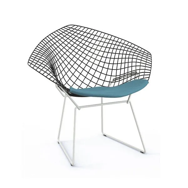 Bertoia Two-Tone Diamond Chair with Seat Cushion by Harry Bertoia for Knoll