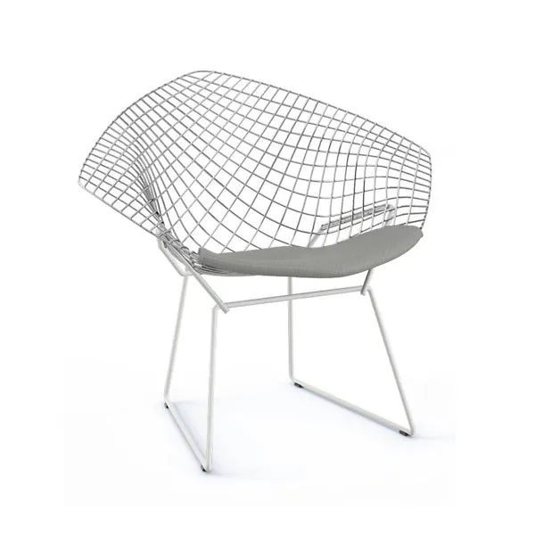 Bertoia Two-Tone Diamond Chair with Seat Cushion by Harry Bertoia for Knoll