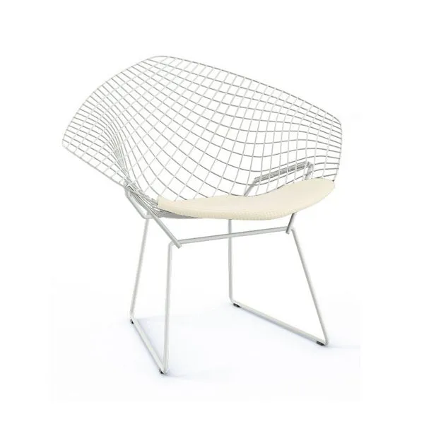 Bertoia Two-Tone Diamond Chair with Seat Cushion by Harry Bertoia for Knoll