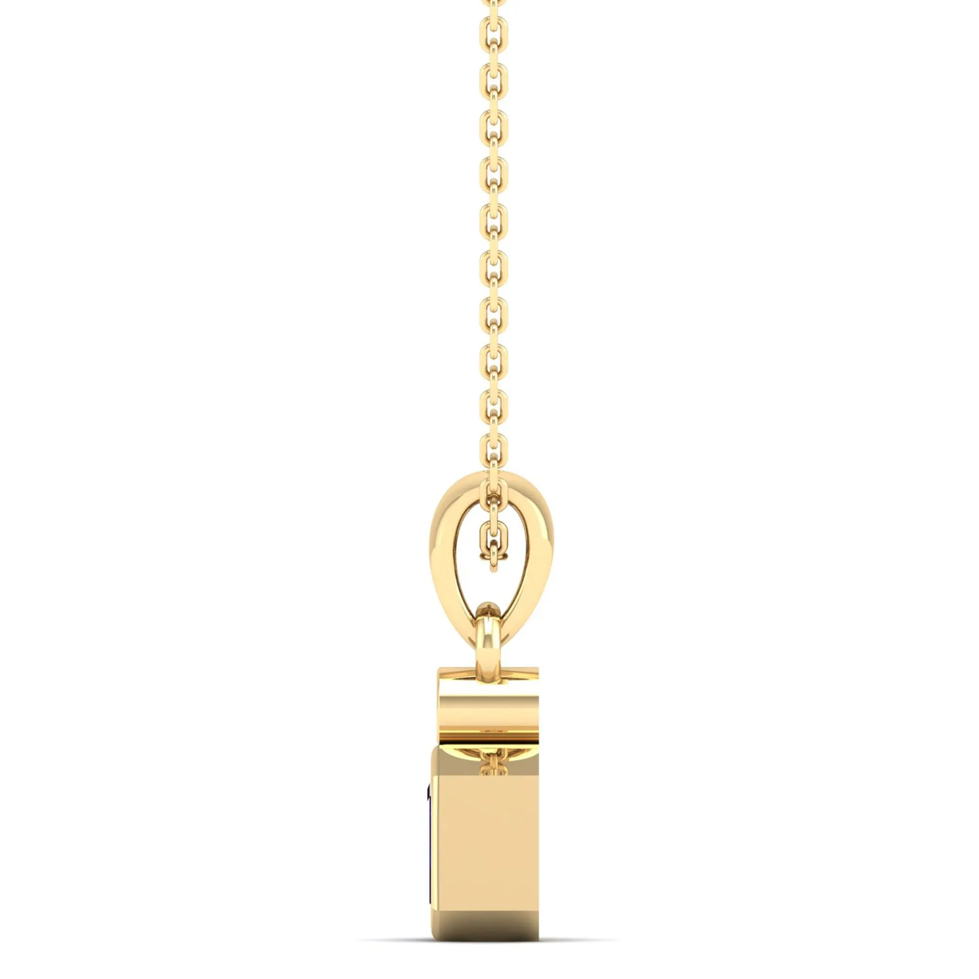 Bezel-Set Sapphire and Diamond Petite Pendant
