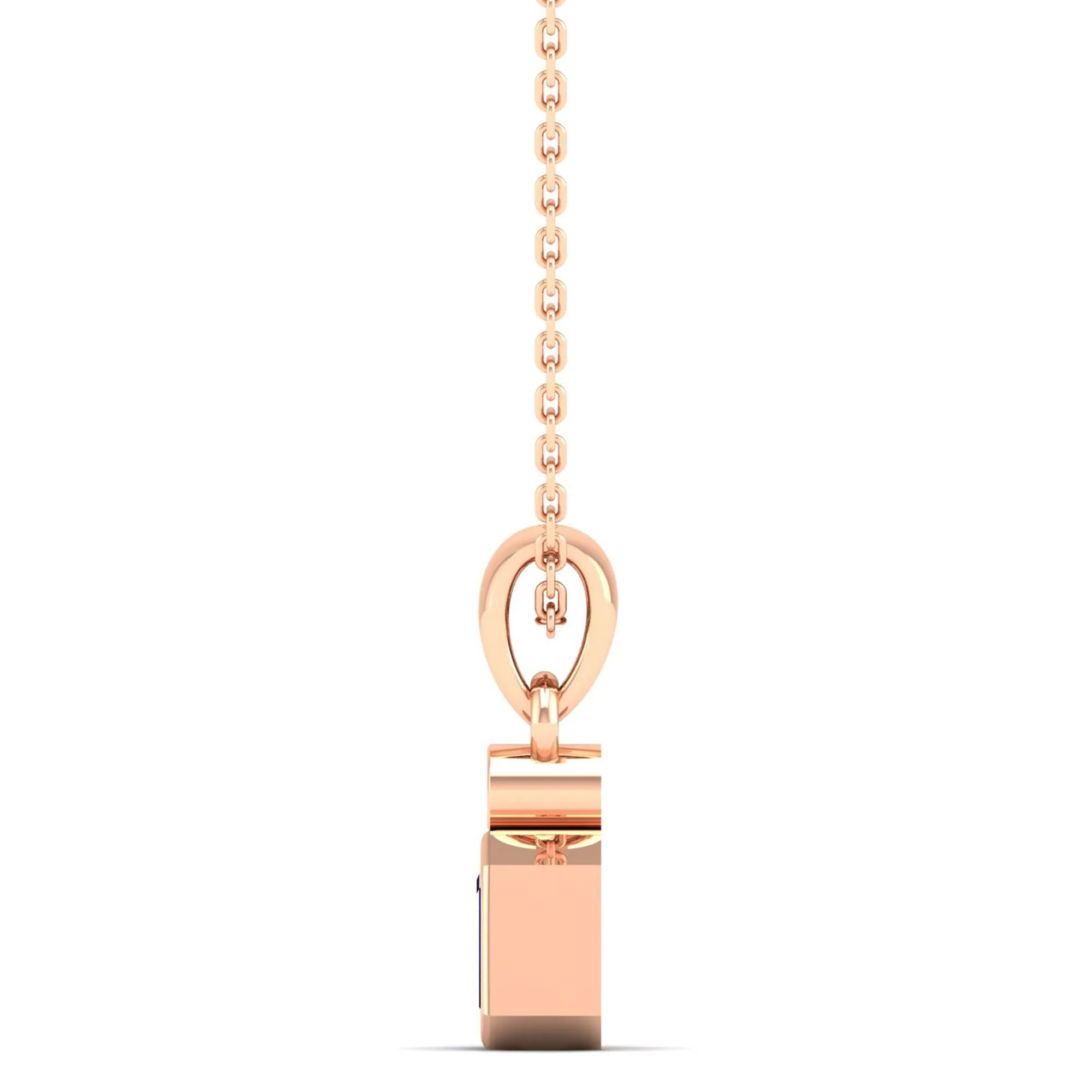 Bezel-Set Sapphire and Diamond Petite Pendant